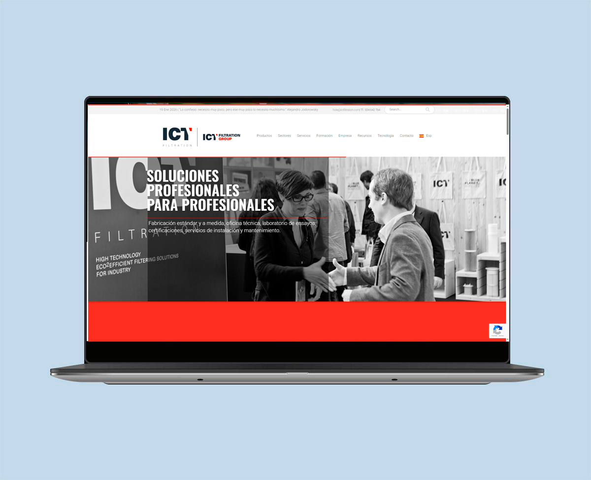 Web de empresa de productos industriales