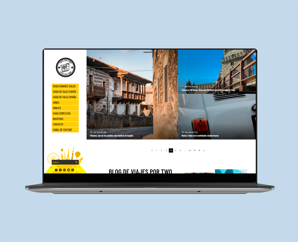 Página web de viajes